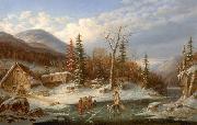 Cornelius Krieghoff Winter Landscape Laval oil painting artist